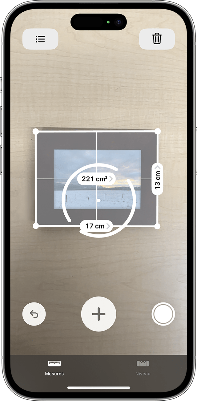 Mesure des dimensions d’un rectangle avec l’app Mesures