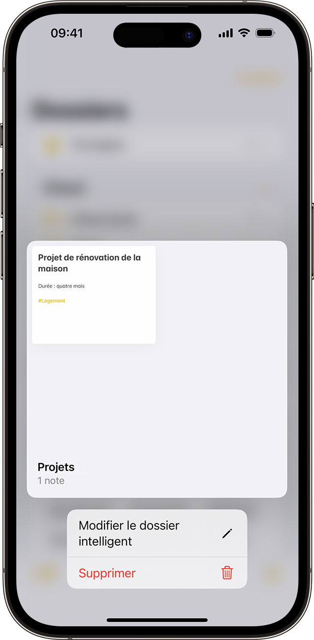Sous iOS 16, vous pouvez modifier le nom de votre dossier intelligent dans Notes.