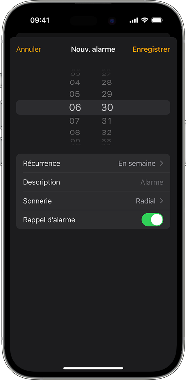 Définir et modifier des alarmes sur votre iPhone - Assistance Apple (FR)