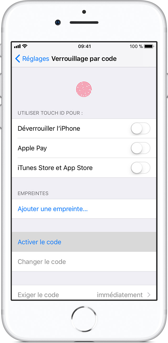 Utilisation d’un code d’accès sur votre iPhone, iPad ou iPod touch