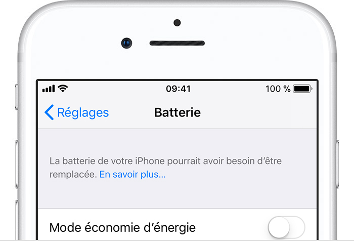 Si Le Message La Batterie De Votre Iphone Pourrait Avoir Besoin D Etre Remplacee S Affiche Assistance Apple