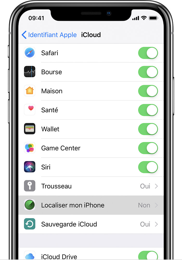 Si la fonctionnalité Localiser mon iPhone est activée sur l’appareil égaré