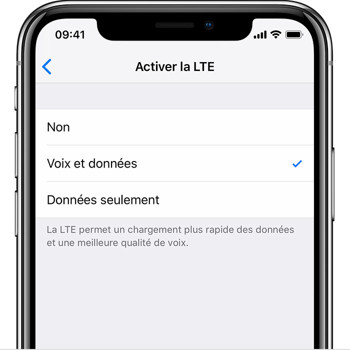 À propos des options LTE sur votre iPhone - Assistance Apple (FR)