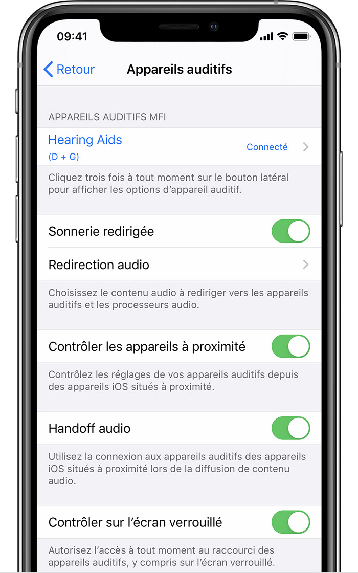 Utiliser des appareils auditifs Made for iPhone - Assistance Apple (FR)