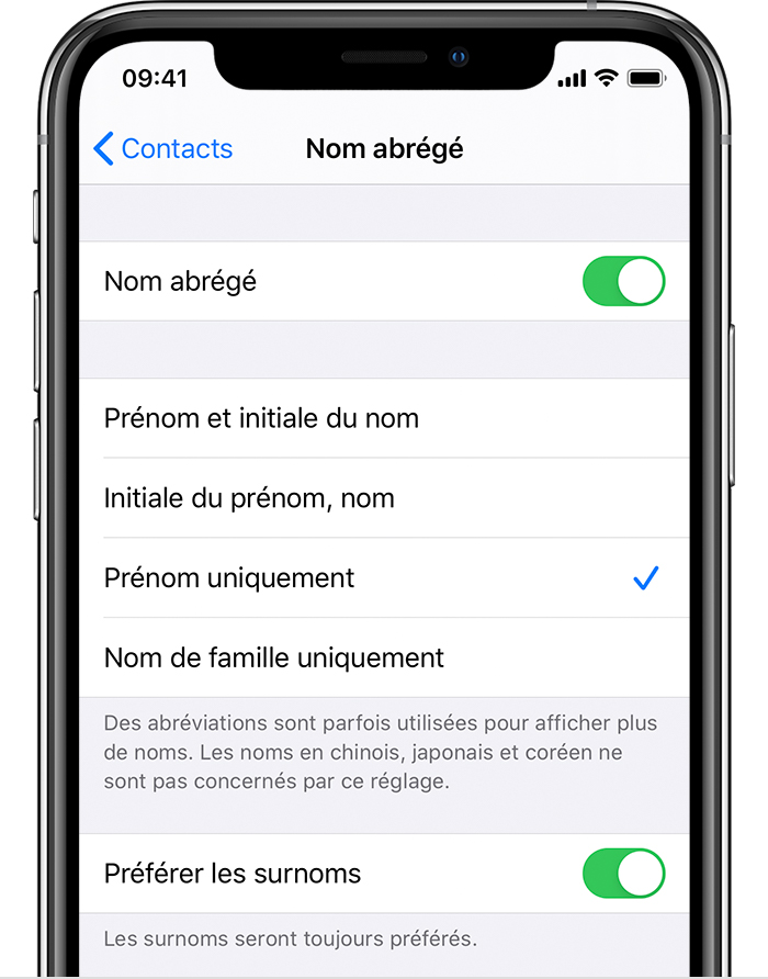 A Propos De La Fonctionnalite Nom Abrege Sur L Iphone L Ipad Et L Ipod Touch Assistance Apple