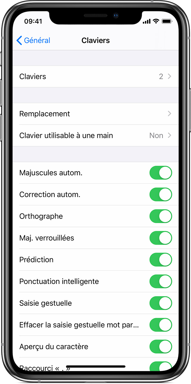 Augmenter taille clavier iphone