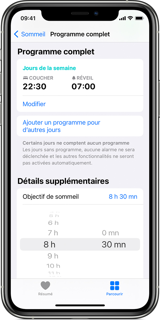 Suivez Votre Sommeil Sur Votre Apple Watch Et Utilisez L App Sommeil Sur Votre Iphone Assistance Apple