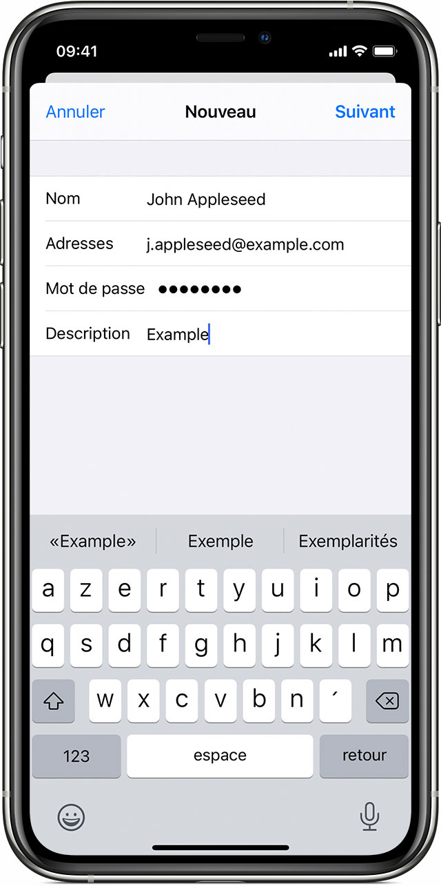 configurer mail acversailles sur iphone