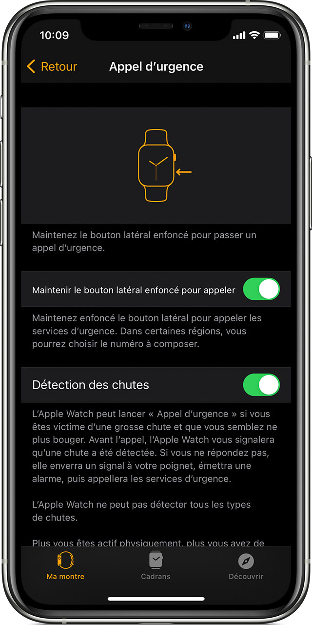 Utiliser La Fonctionnalite Detection Des Chutes Sur L Apple Watch Assistance Apple Utiliser La Fonctionnalite Detection Des Chutes Sur L Apple Watch Assistance Apple