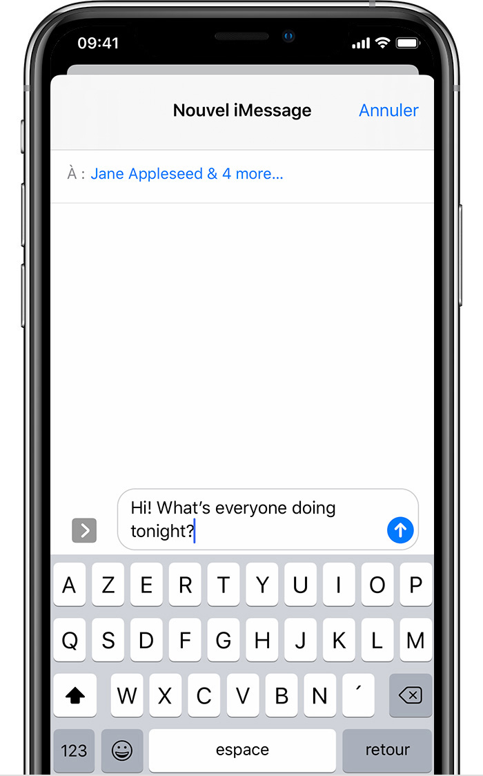 envoi message texte iphone