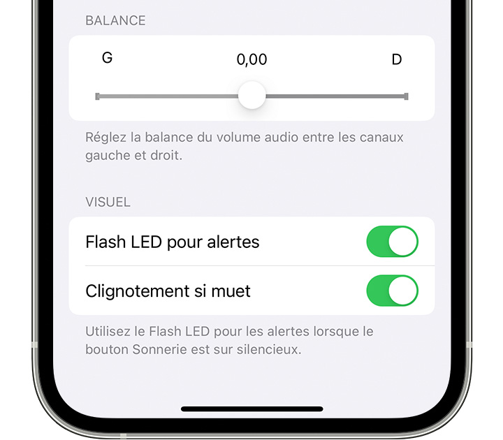 Recevoir des alertes par flash LED sur votre iPhone ou iPad - Assistance  Apple (FR)