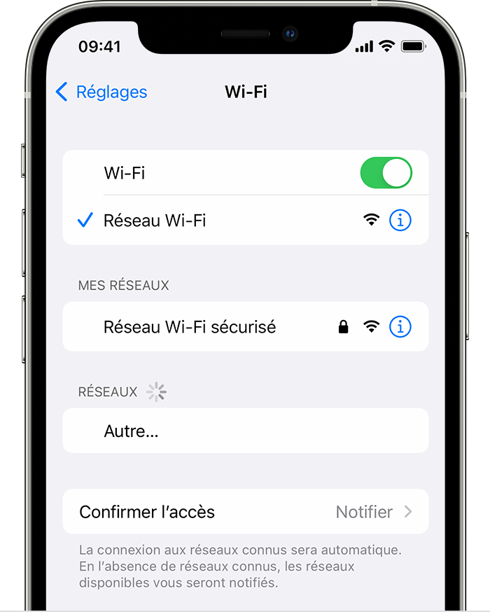 Vous connecter à un réseau Wi-Fi sur votre iPhone, iPad ou iPod touch -  Assistance Apple (FR)
