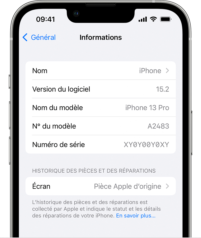 À propos des écrans d'iPhone d'origine - Assistance Apple (FR)