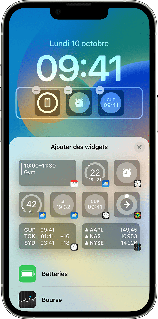 Ajouter et modifier des widgets sur votre iPhone - Assistance Apple (FR)