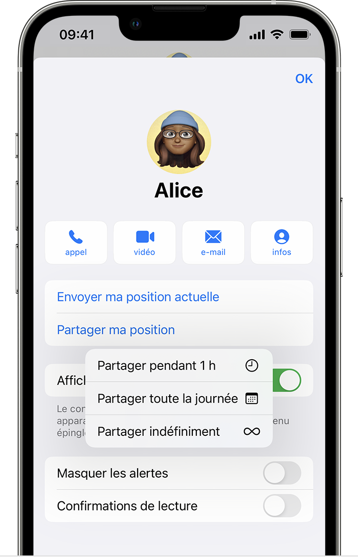 iPhone montrant comment envoyer et partager votre position dans Messages