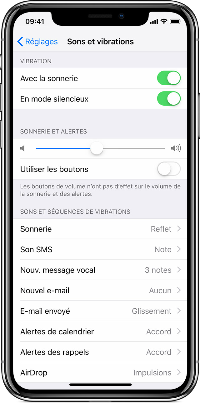 une sonnerie silencieuse iphone