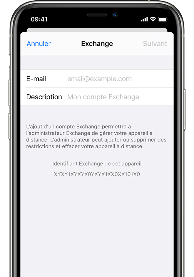 Boite mail apple iphone