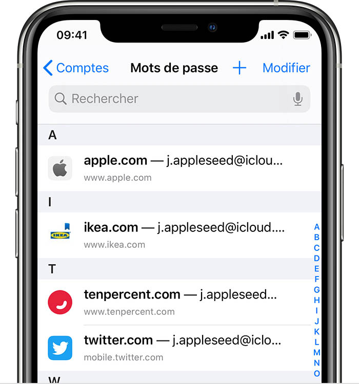 Comment accéder aux mots de passe enregistrés sur votre iPhone Assistance Apple