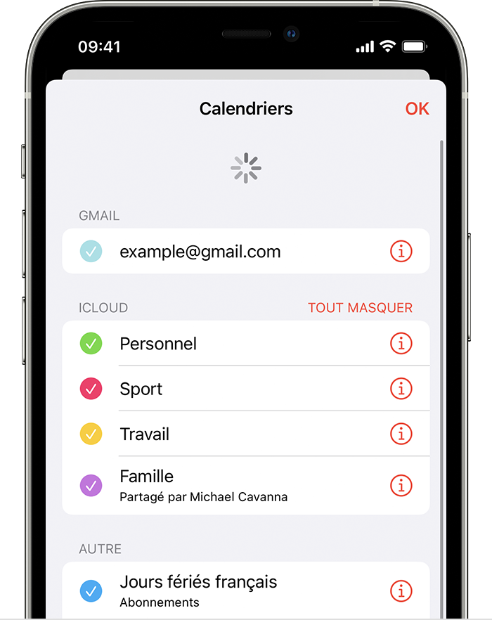 Actualiser vos calendriers iCloud sur iPhone