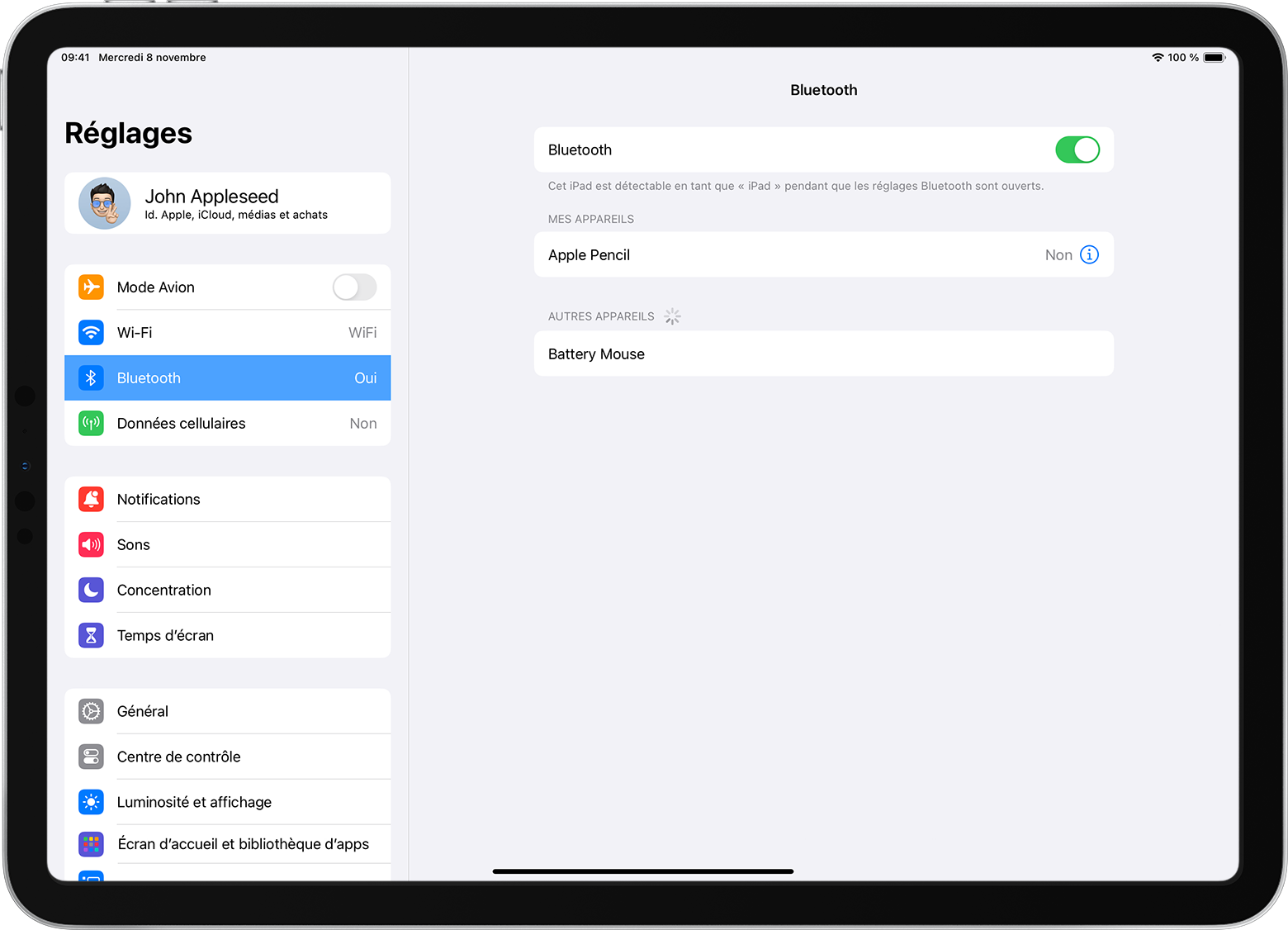 Connecter une souris ou un trackpad Bluetooth à votre iPad - Assistance  Apple (BE)