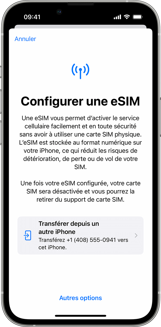 À propos de l'eSIM de l'iPhone - Assistance Apple (FR)