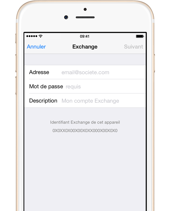 Configuration d’un compte Exchange ActiveSync sur un iPhone, iPad ou