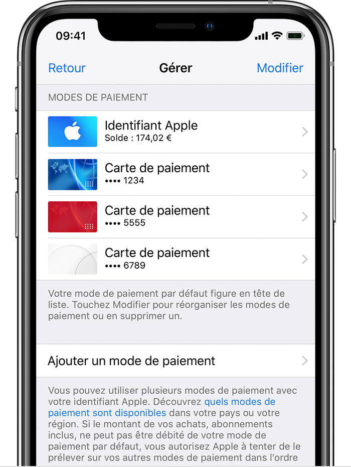 Modes De Paiement Utilisables Avec Votre Identifiant Apple Assistance Apple - comment acheter des robux avec une carte apple