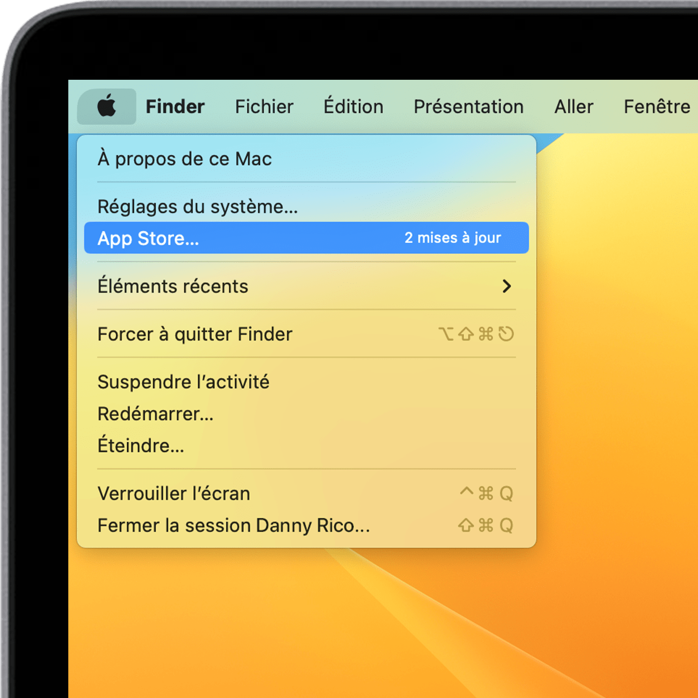 Recherchez l’App Store dans le menu Pomme.