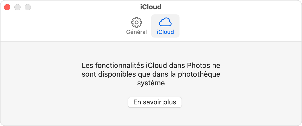 Préférences iCloud de l’app Photos