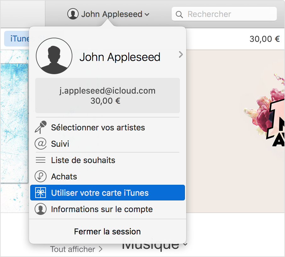 Utilisation de cartes cadeaux et de codes iTunes Assistance Apple