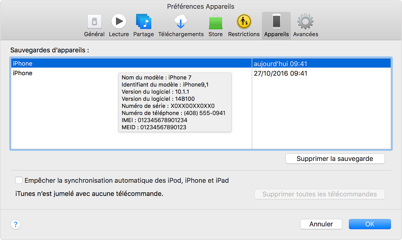 Où se trouve le dossier de sauvegarde iTunes sur macOS / OS X?