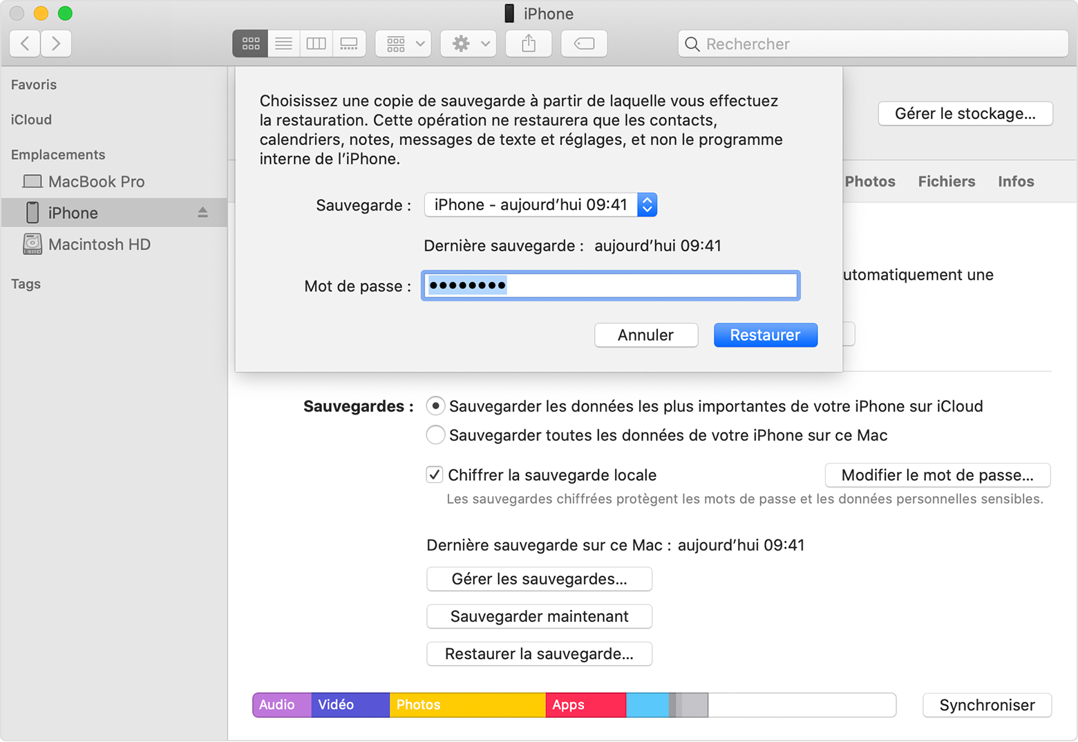 restauration de votre iphone ipad ou ipod touch a partir d une sauvegarde assistance apple ch