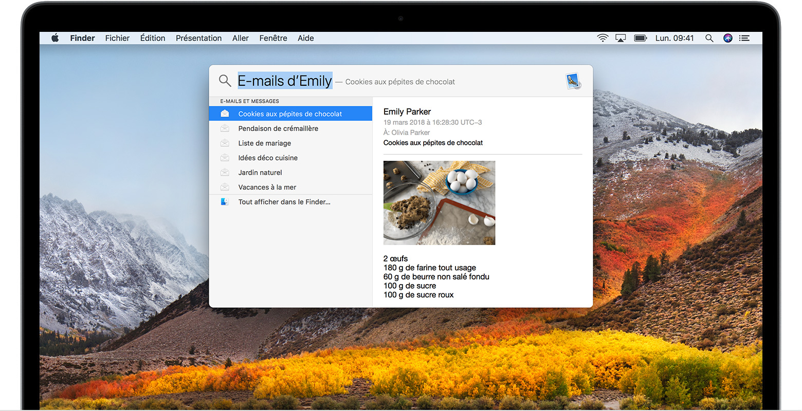 recherche par type de fichier mac