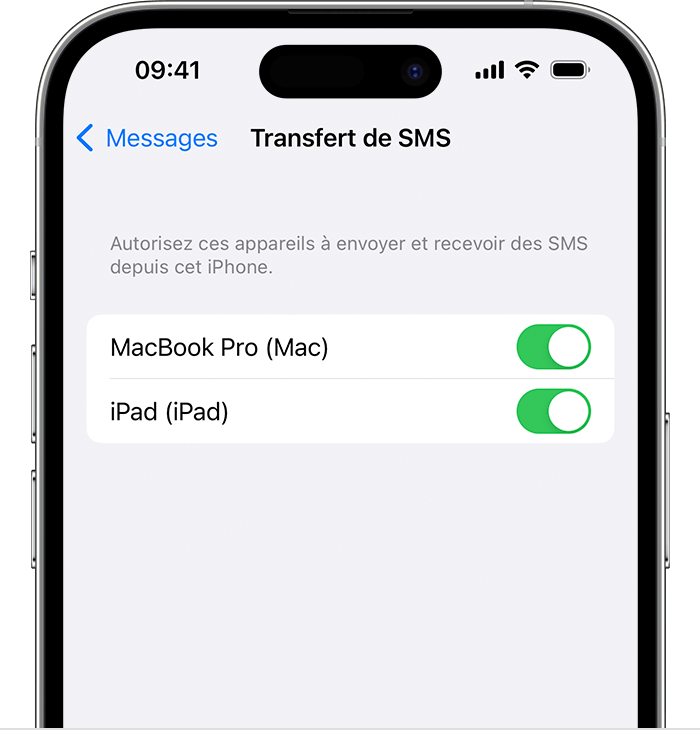 Réglage pour le Transfert de SMS sur l’iPhone