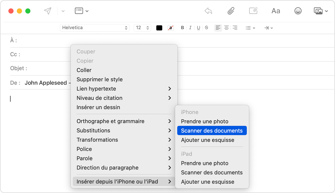 Appareil photo Continuité : utiliser votre iPhone ou iPad pour scanner des  documents ou prendre une photo sur votre Mac - Assistance Apple (FR)
