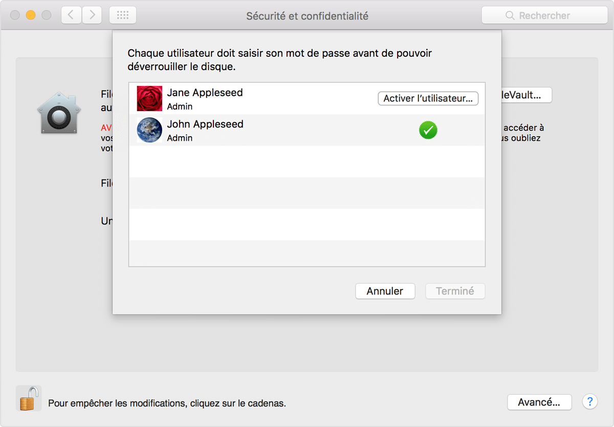 mot de passe image disque mac