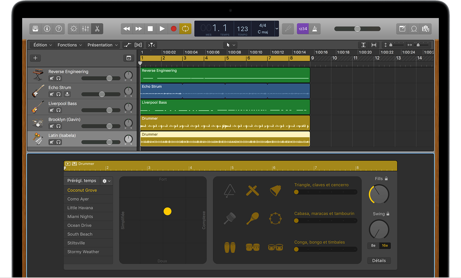 Ajouter une batterie à votre projet Logic Pro avec Drummer - Assistance  Apple (FR)