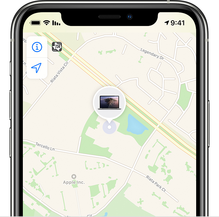 iPhone שמציג מכשיר במפה של סן פרנסיסקו.