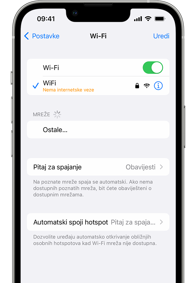 Ako se iPhone ili iPad ne mogu spojiti na Wi-Fi mrežu - Apple Podrška (HR)