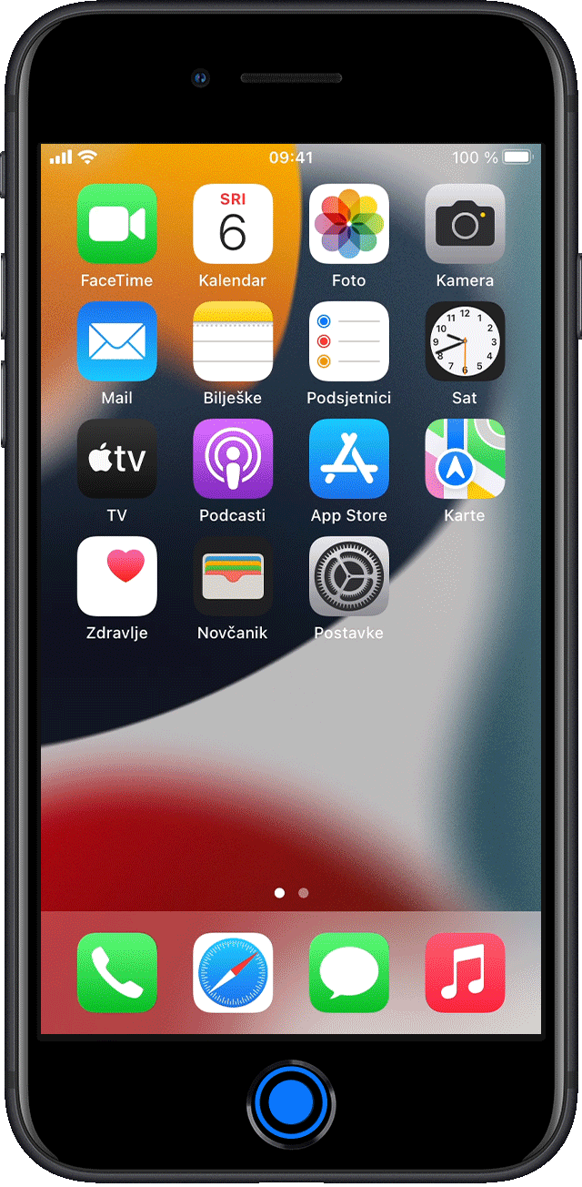 iPhone s prikazom načina zatvaranja aplikacije
