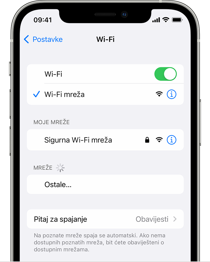Povezivanje s Wi-Fi mrežom na iPhone, iPad i iPod touch uređajima - Apple  Podrška (HR)