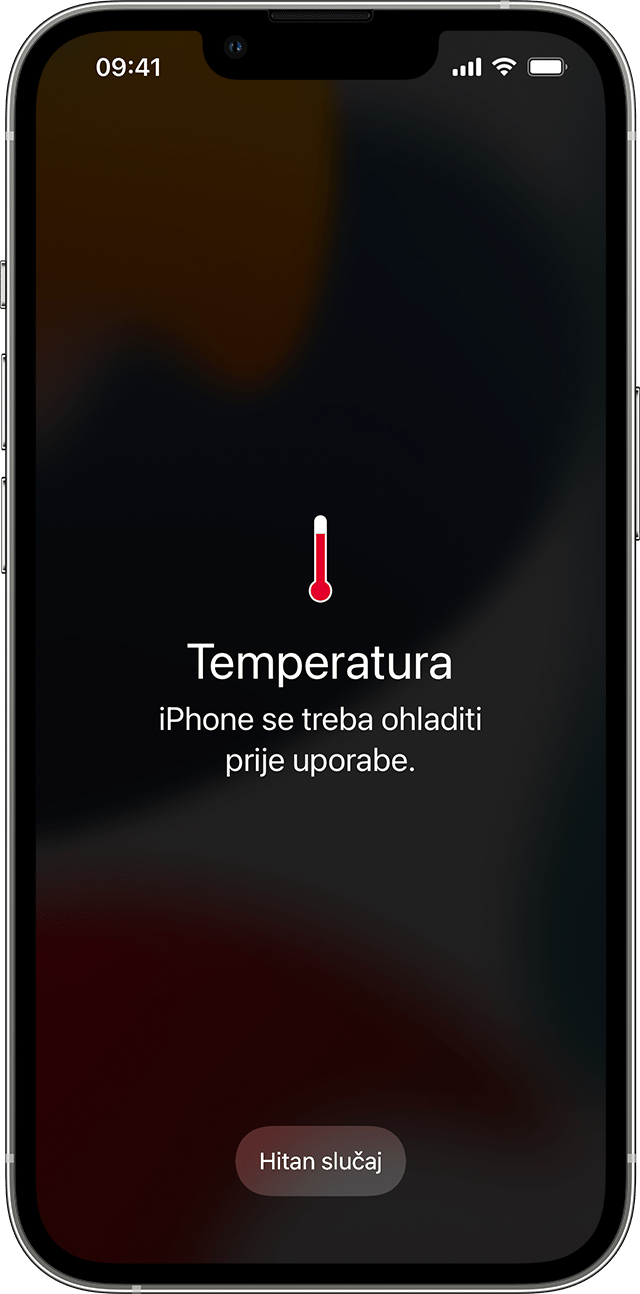 Slika prikazuje upozorenje o temperaturi.