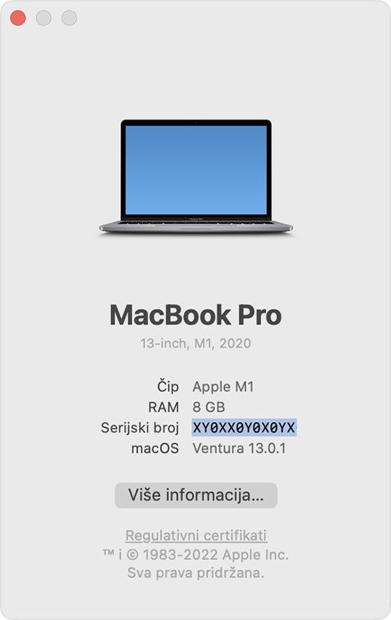 Pronađite naziv modela i serijski broj vašeg Mac računala - Apple Podrška  (HR)