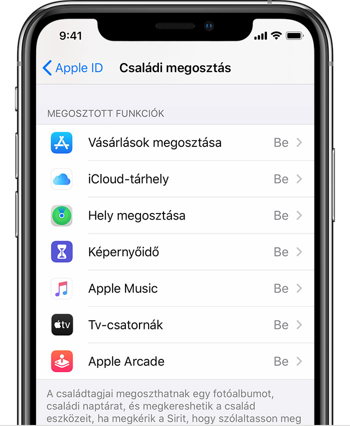 Ha nem láthatók a család által megosztott tartalmak - Apple Támogatás