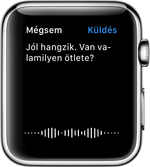 Bediktált üzenet az Apple Watchon