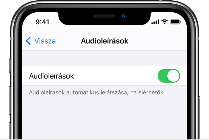 Az audioleírások bekapcsolása iPhone vagy iPad készüléken - Apple Támogatás  (HU)