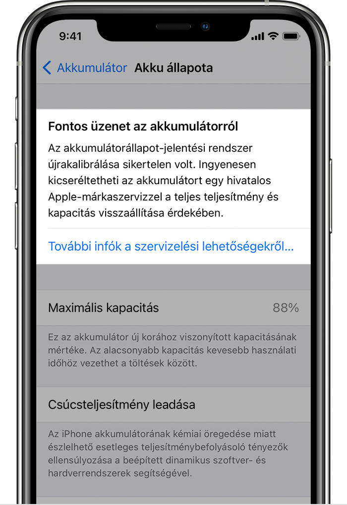 Az akkumulátorállapot-jelentés újrakalibrálása az iOS 14.5-ös rendszerben -  Apple Támogatás (HU)