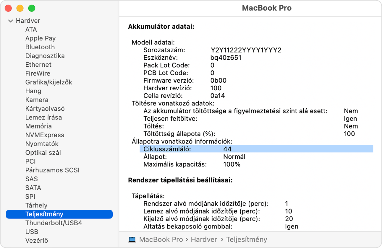 Az akkumulátorciklusok számának meghatározása Mac laptopok esetén - Apple  Támogatás (HU)