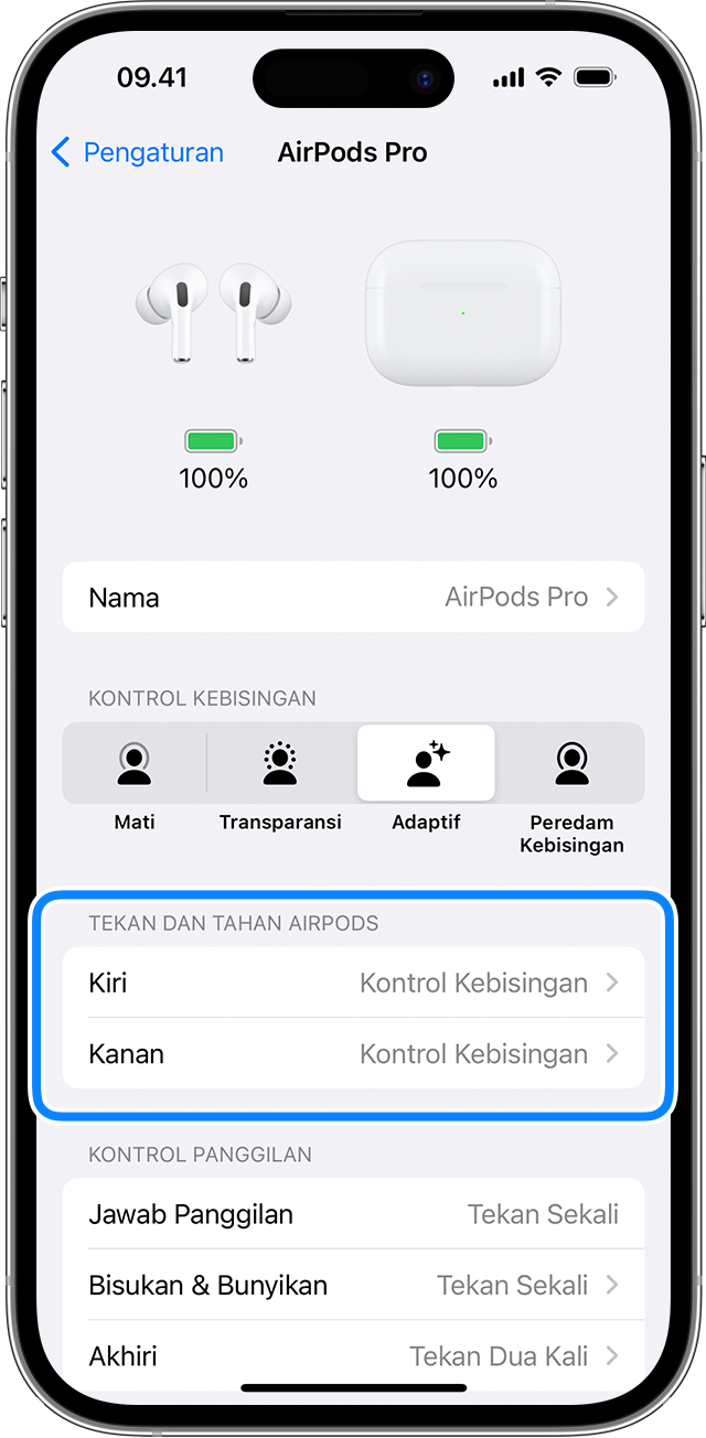 Mengubah pengaturan AirPods dan AirPods Pro Apple Support ID