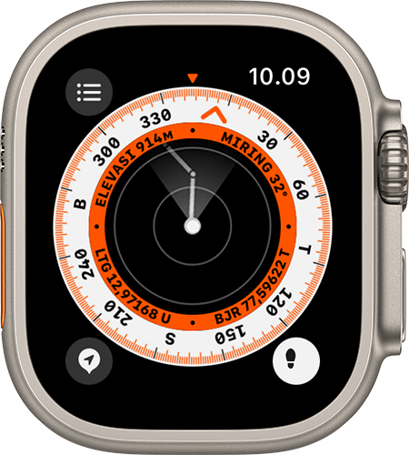 Apple Watch menampilkan langkah yang ditelusuri kembali menggunakan Susuri